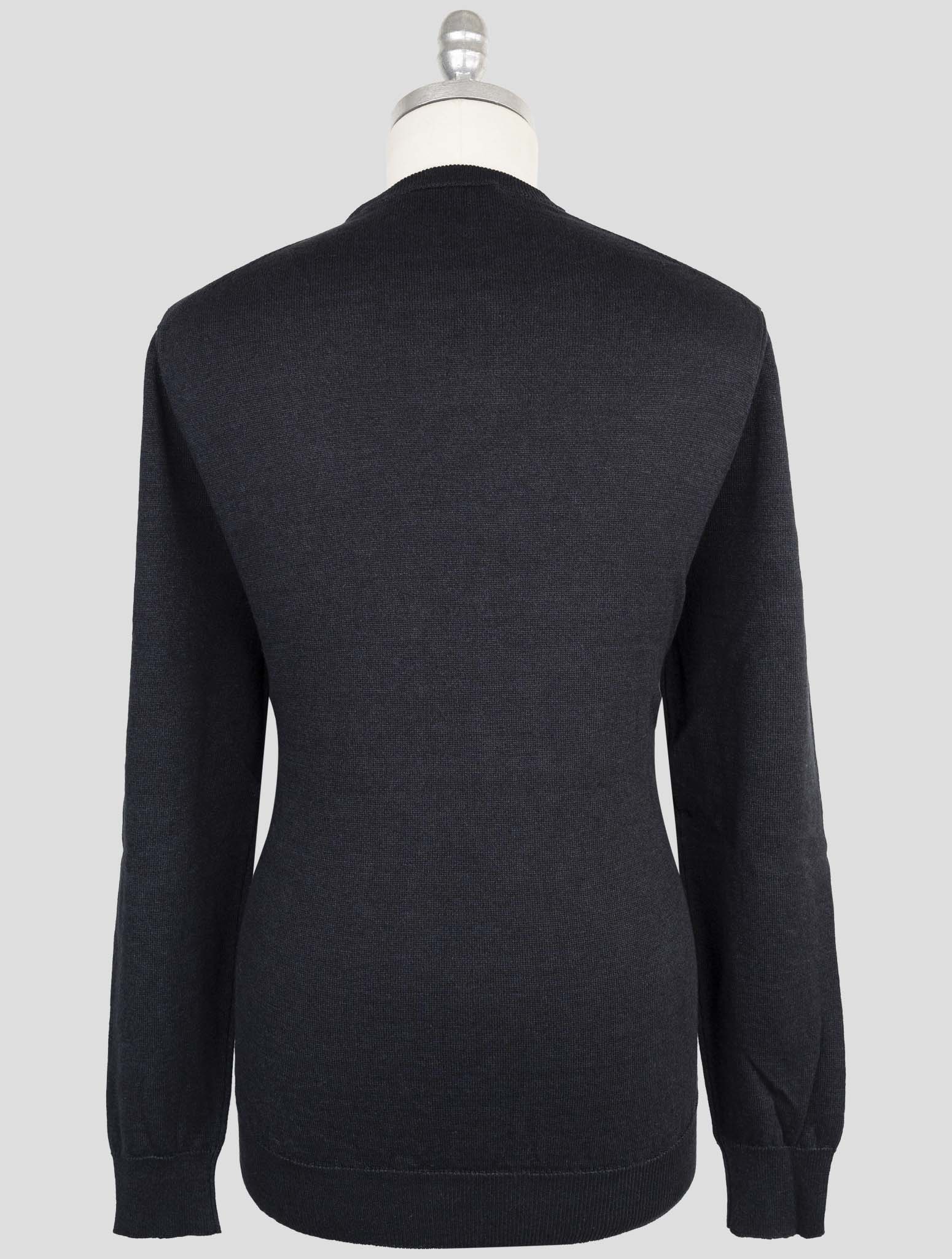 Kiton Knt Blue Linen Cotton Sweater Crewneck