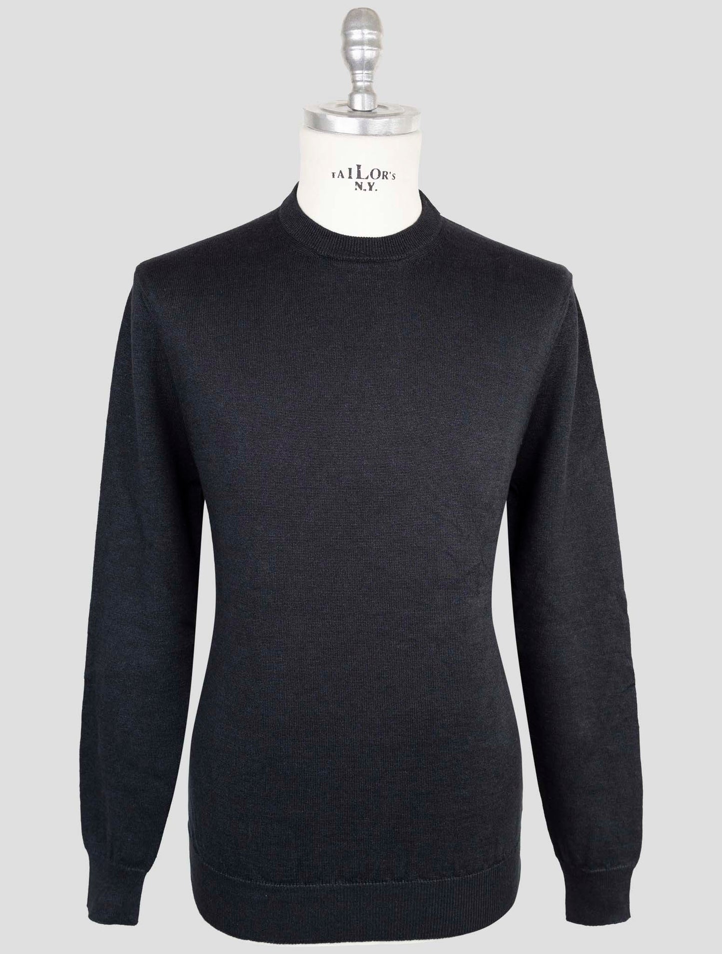 Kiton Knt Blue Linen Cotton Sweater Crewneck
