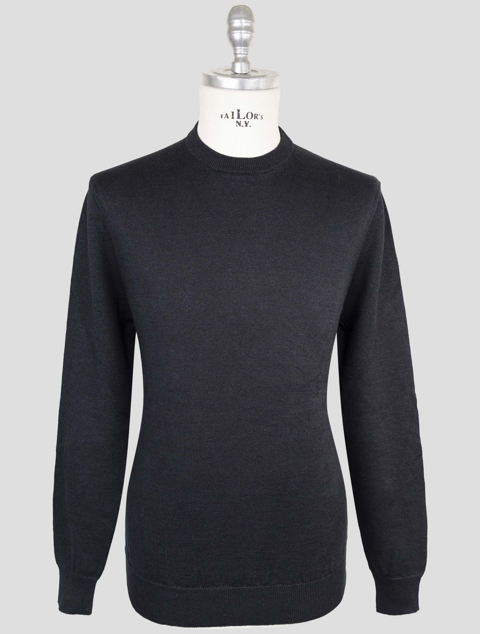 Kiton Knt Blue Linen Cotton Sweater Crewneck