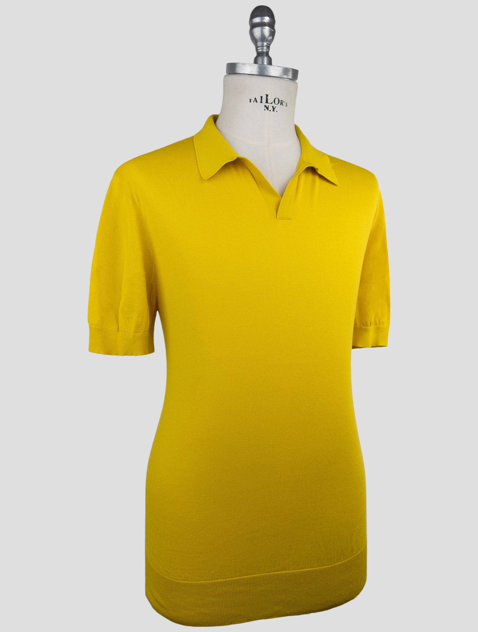 Kiton Knt Yellow Cotton Polo