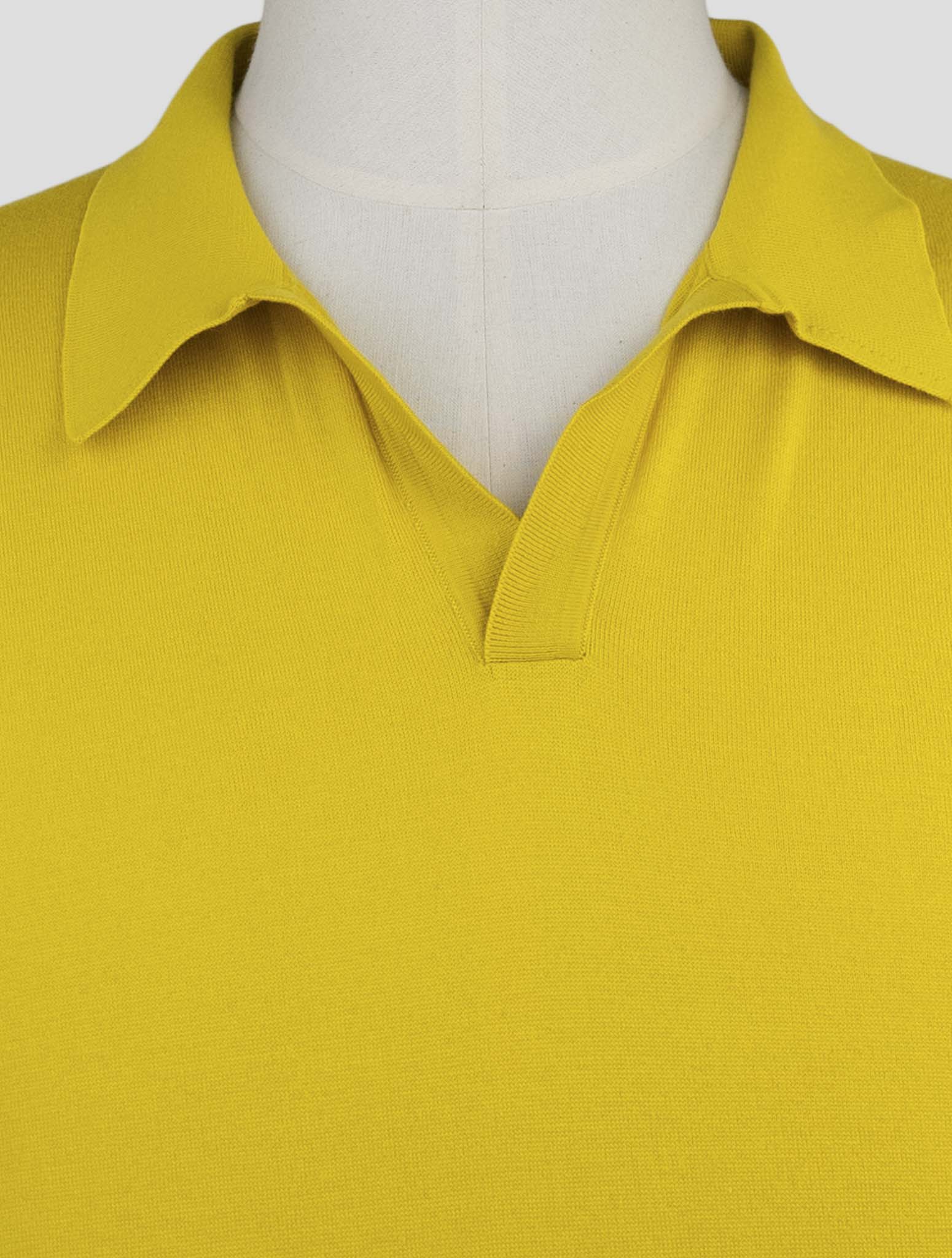 Kiton Knt Yellow Cotton Polo