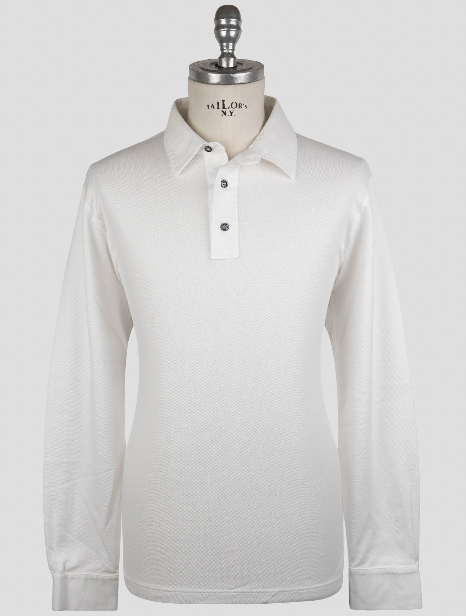 Kiton White Cotton Ea Sweater Polo