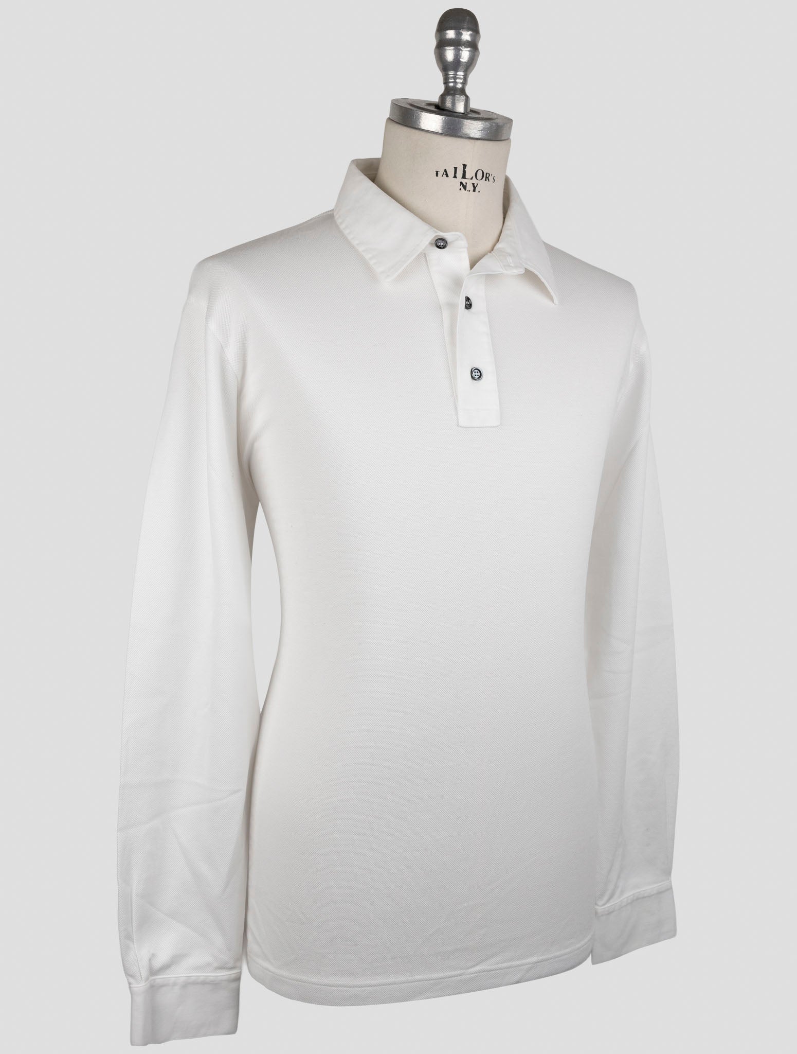Kiton White Cotton Ea Sweater Polo