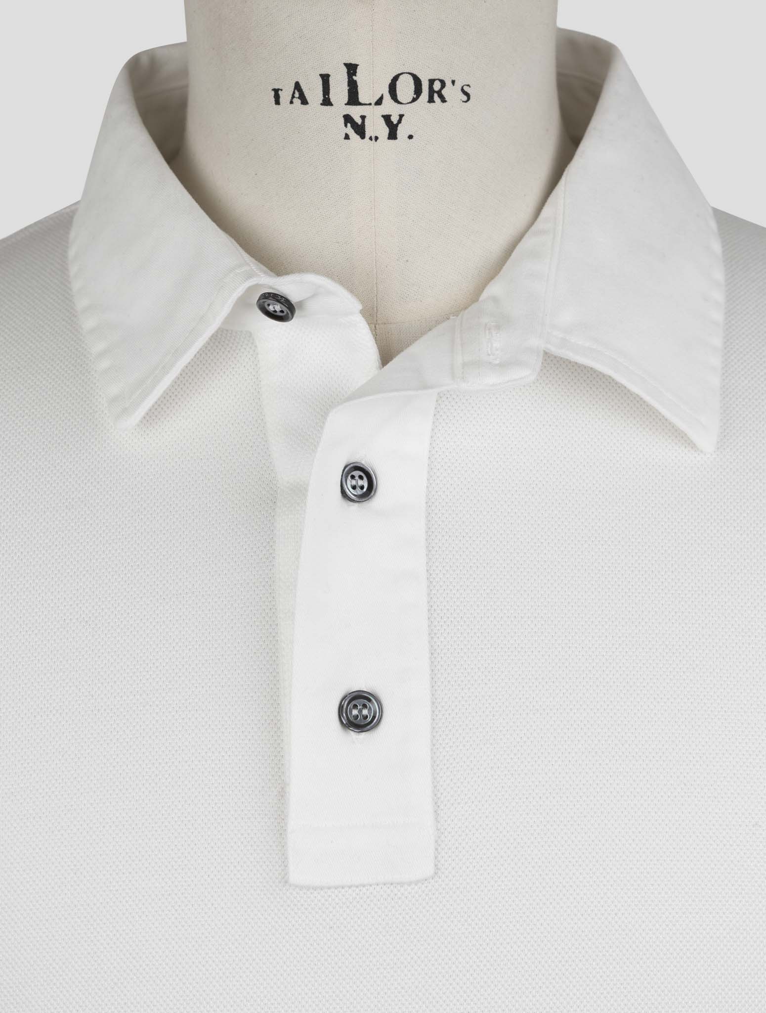 Kiton White Cotton Ea Sweater Polo
