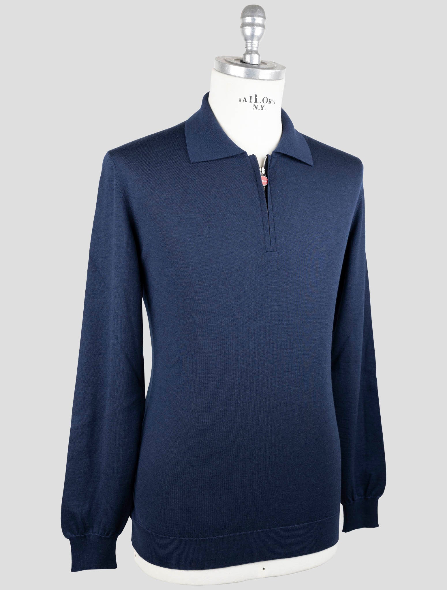 Kiton Blue Cashmere Silk Sweater Polo