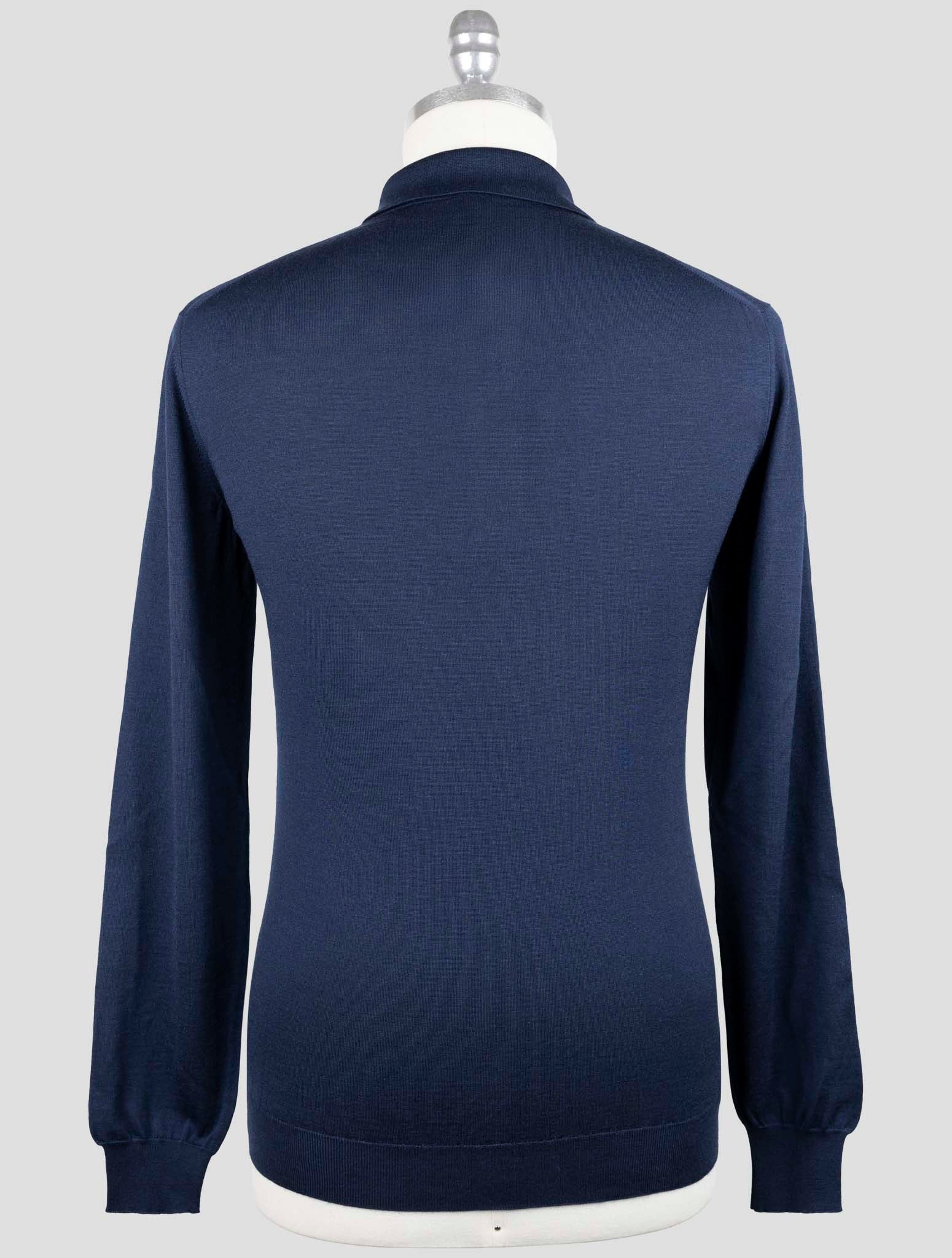 Kiton Blue Cashmere Silk Sweater Polo
