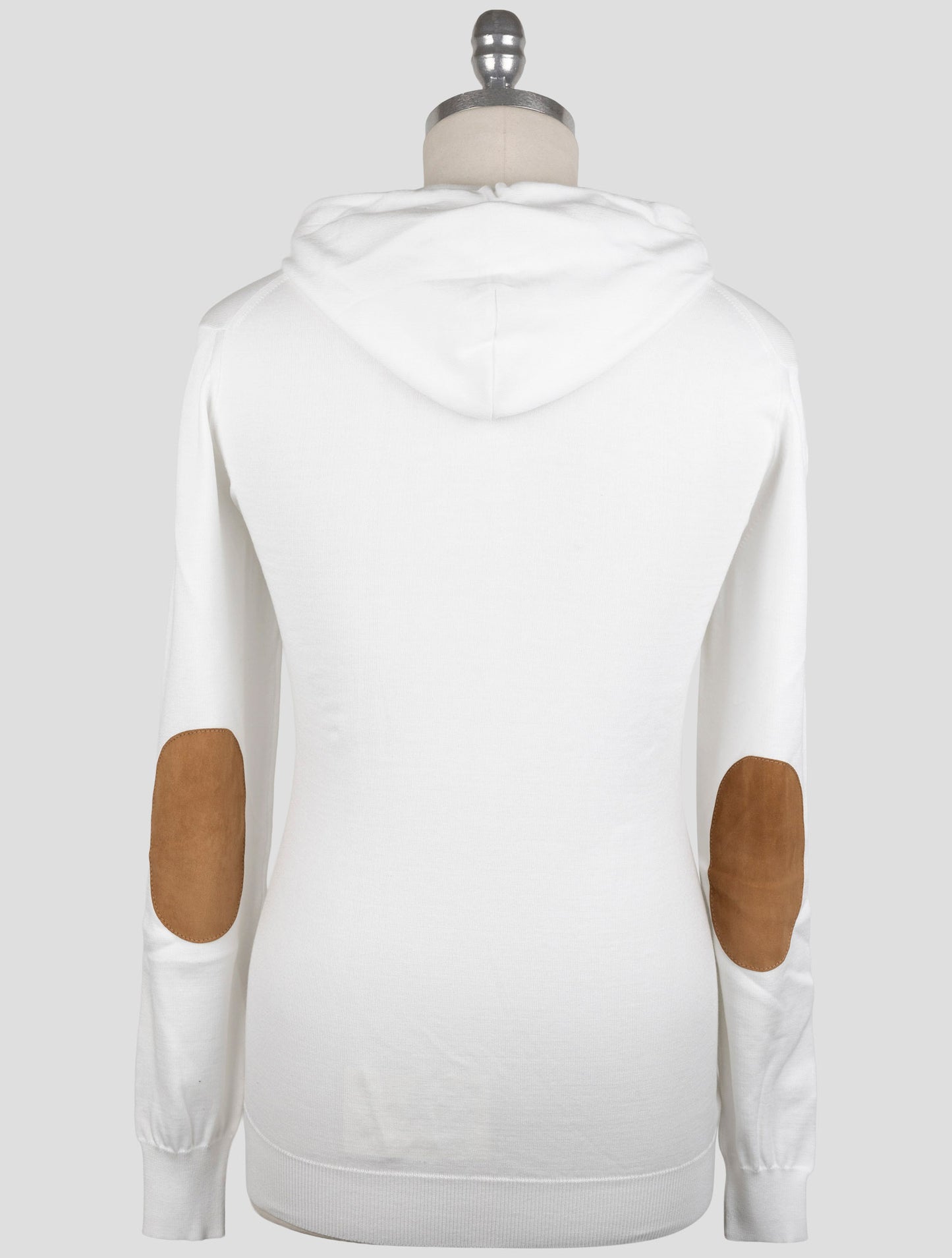 Kiton White Cotton Sweater Hoodie