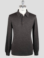 Kiton Brown Silk Cashmere Linen Sweater Polo