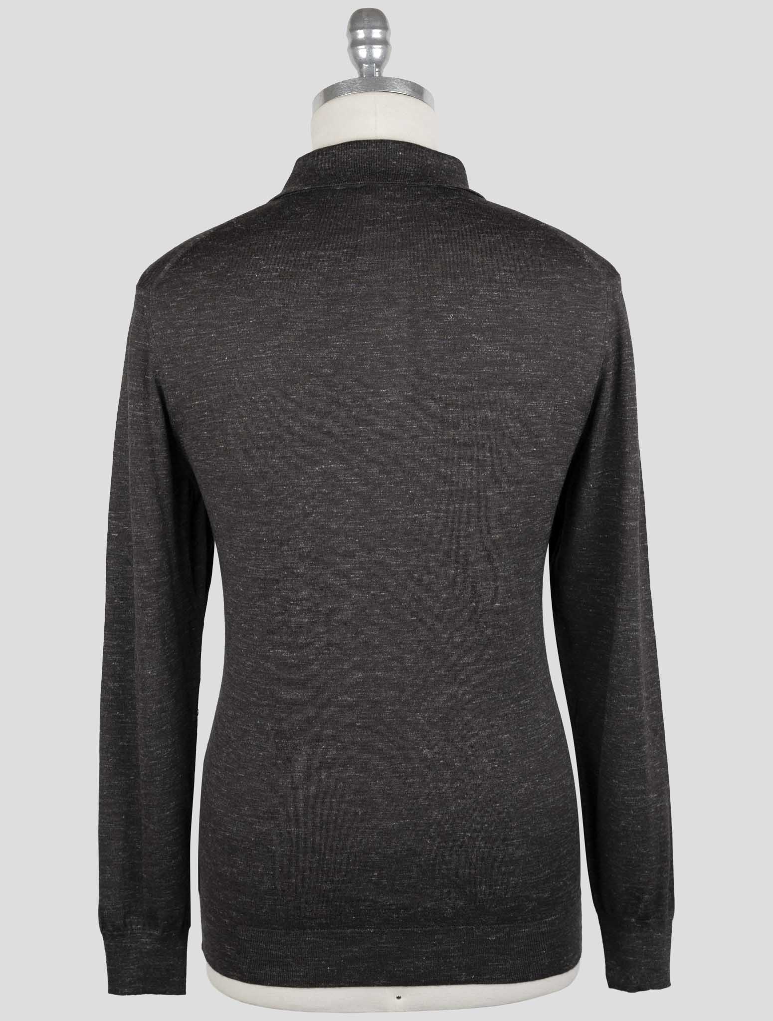 Kiton Brown Silk Cashmere Linen Sweater Polo