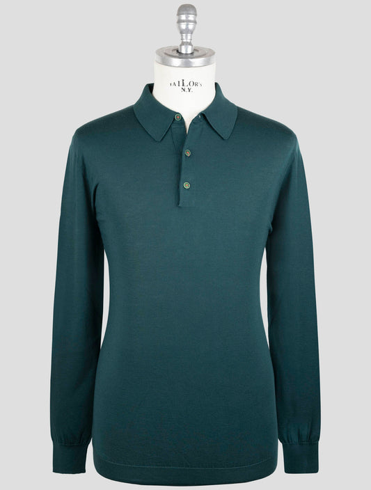 Kiton Green Cotton Sweater Polo