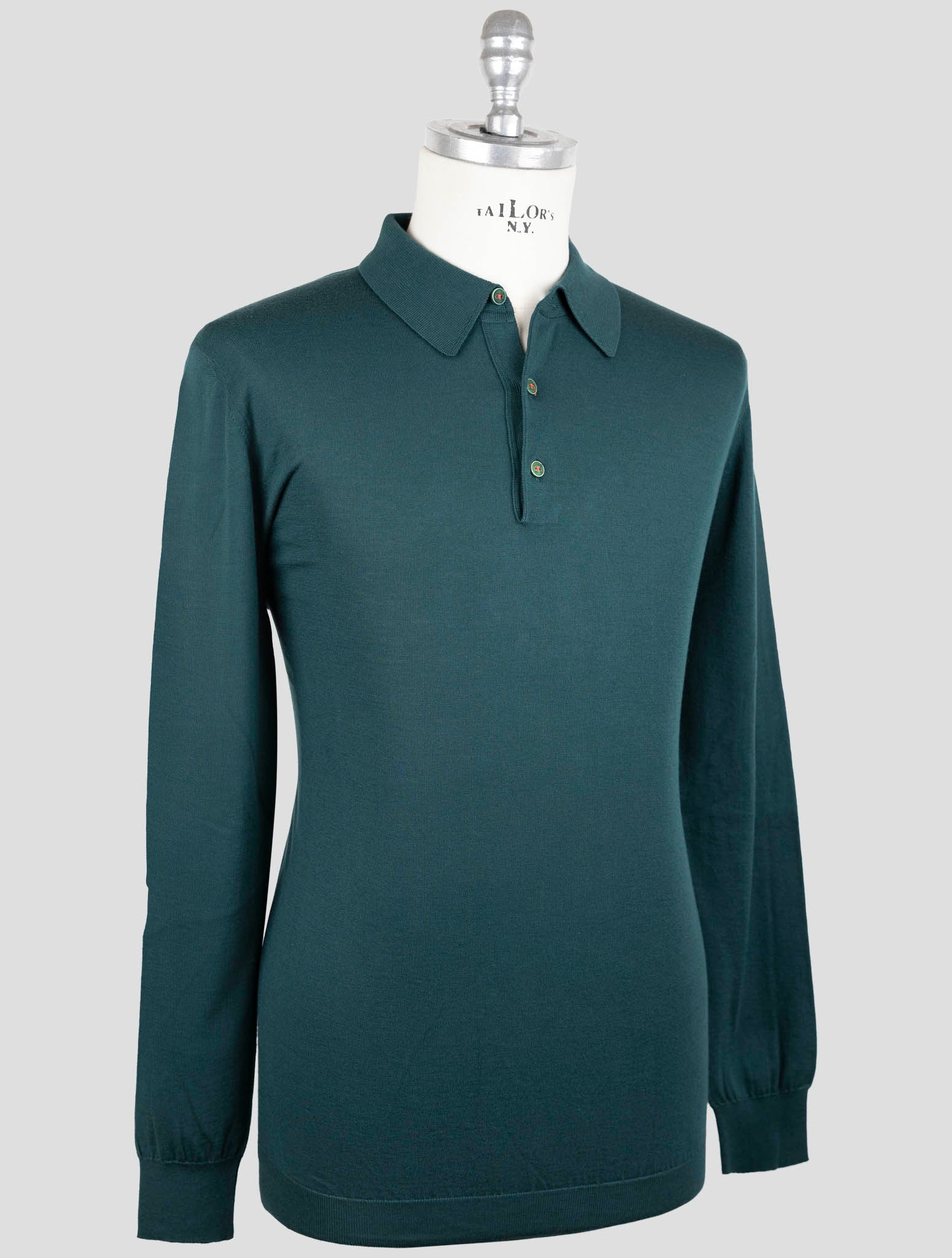 Kiton Green Cotton Sweater Polo