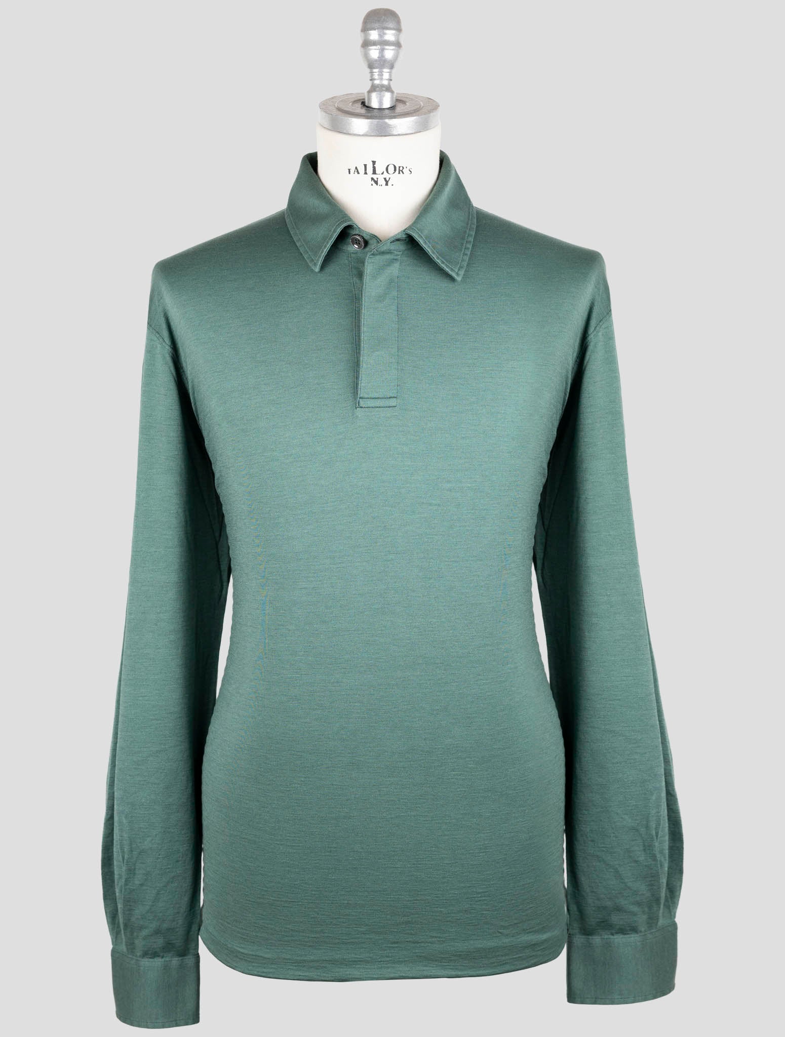 Kiton Green SilK Cotton Sweater Polo