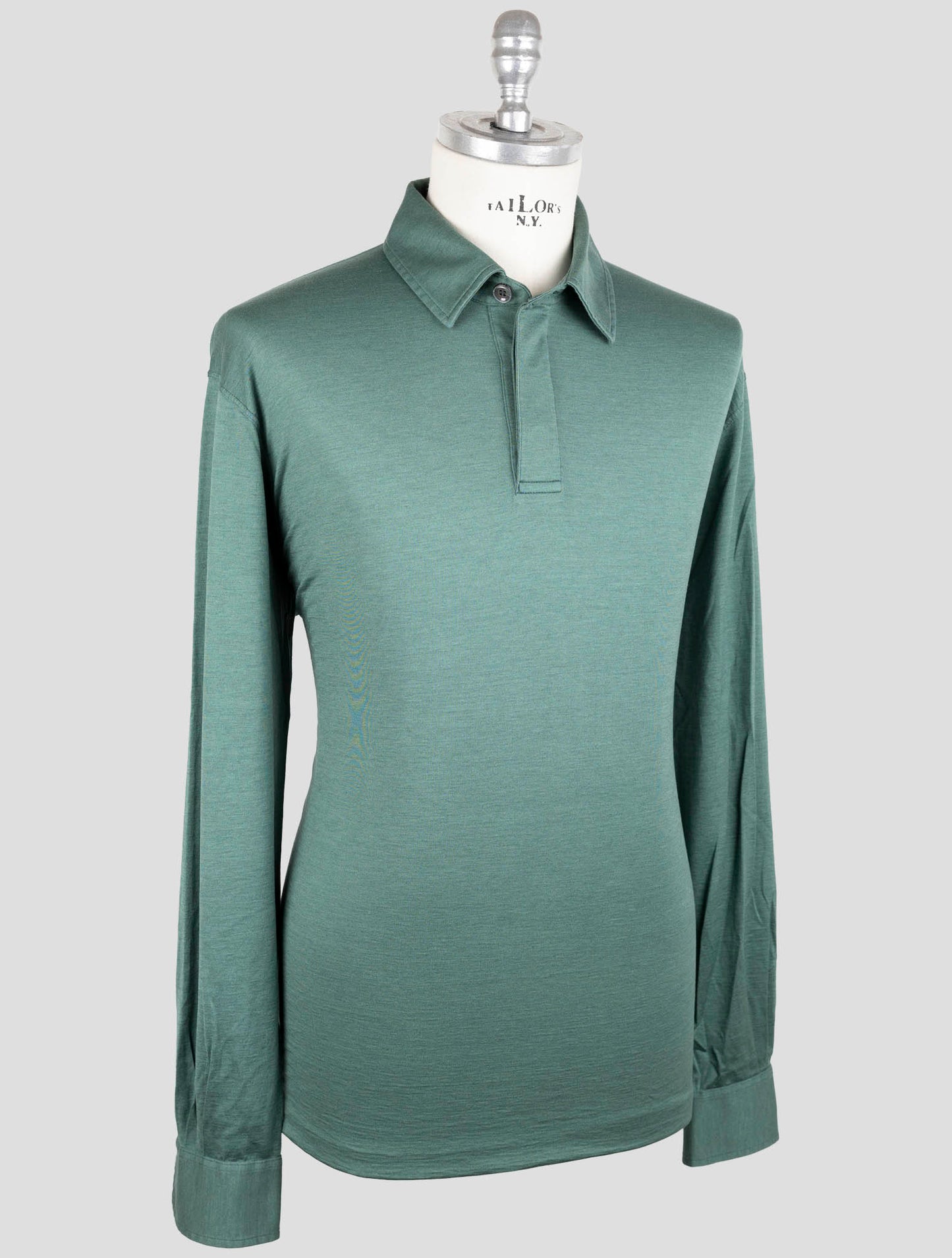 Kiton Green SilK Cotton Sweater Polo