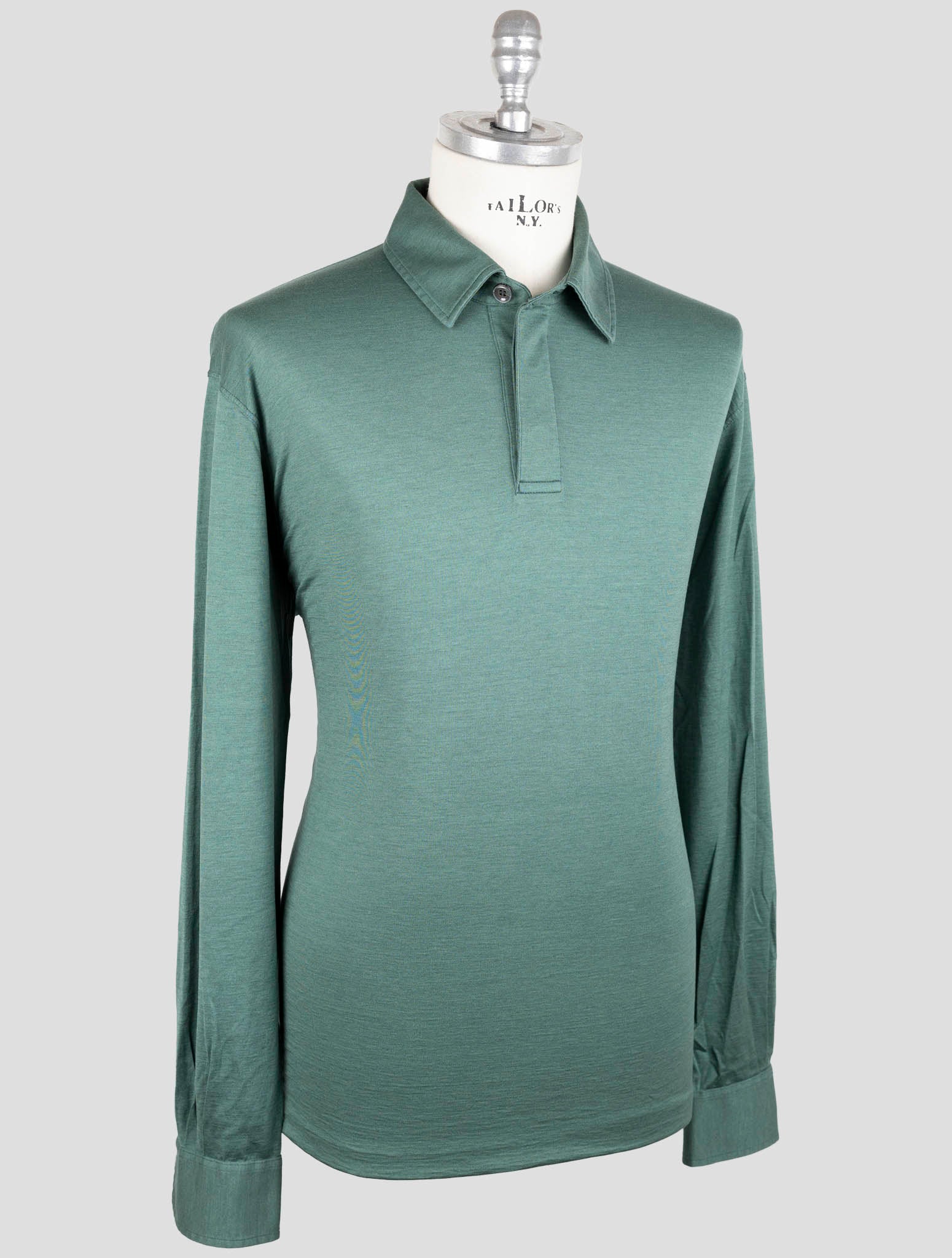 Kiton Green SilK Cotton Sweater Polo