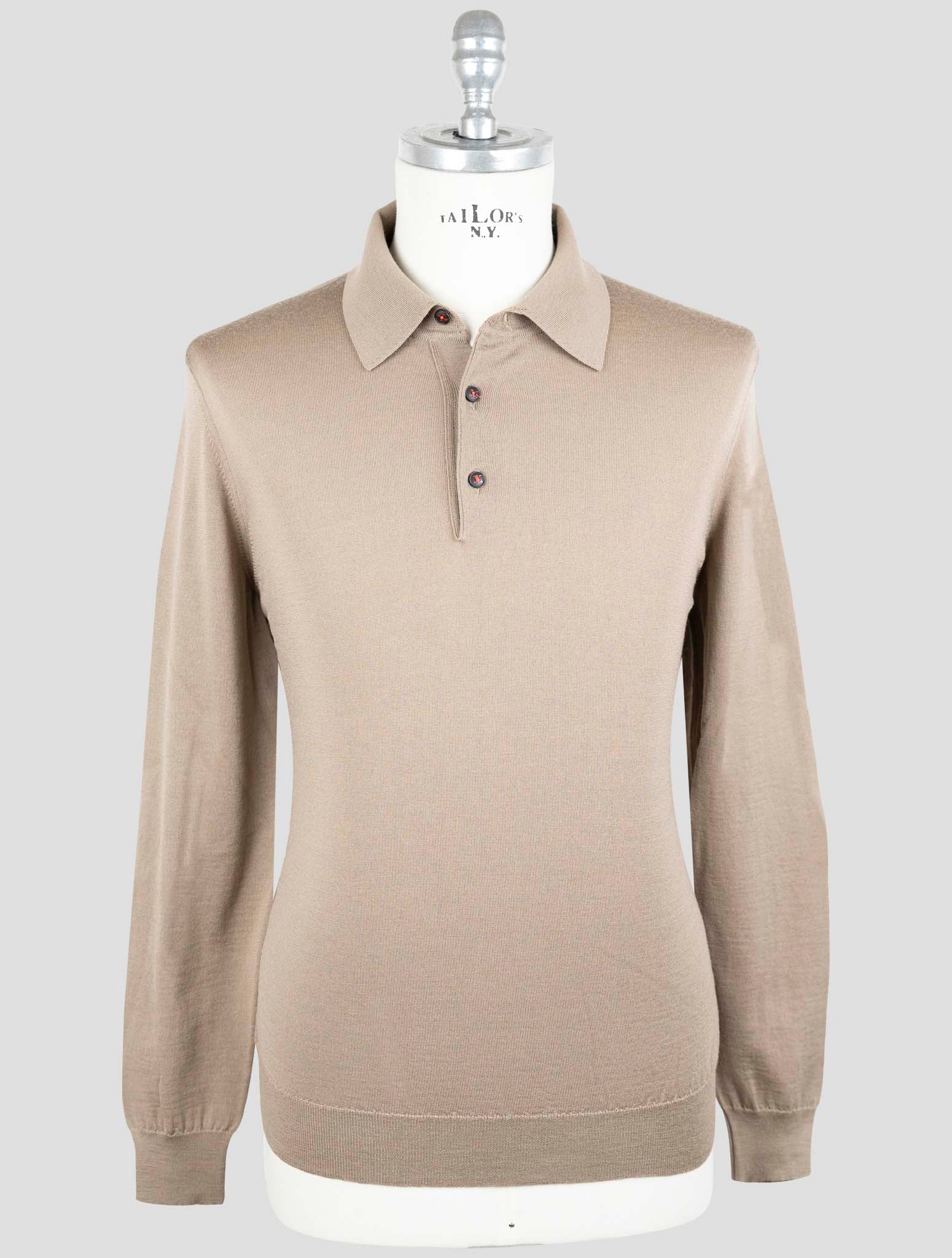 Kiton Brown Wool Sweater Polo