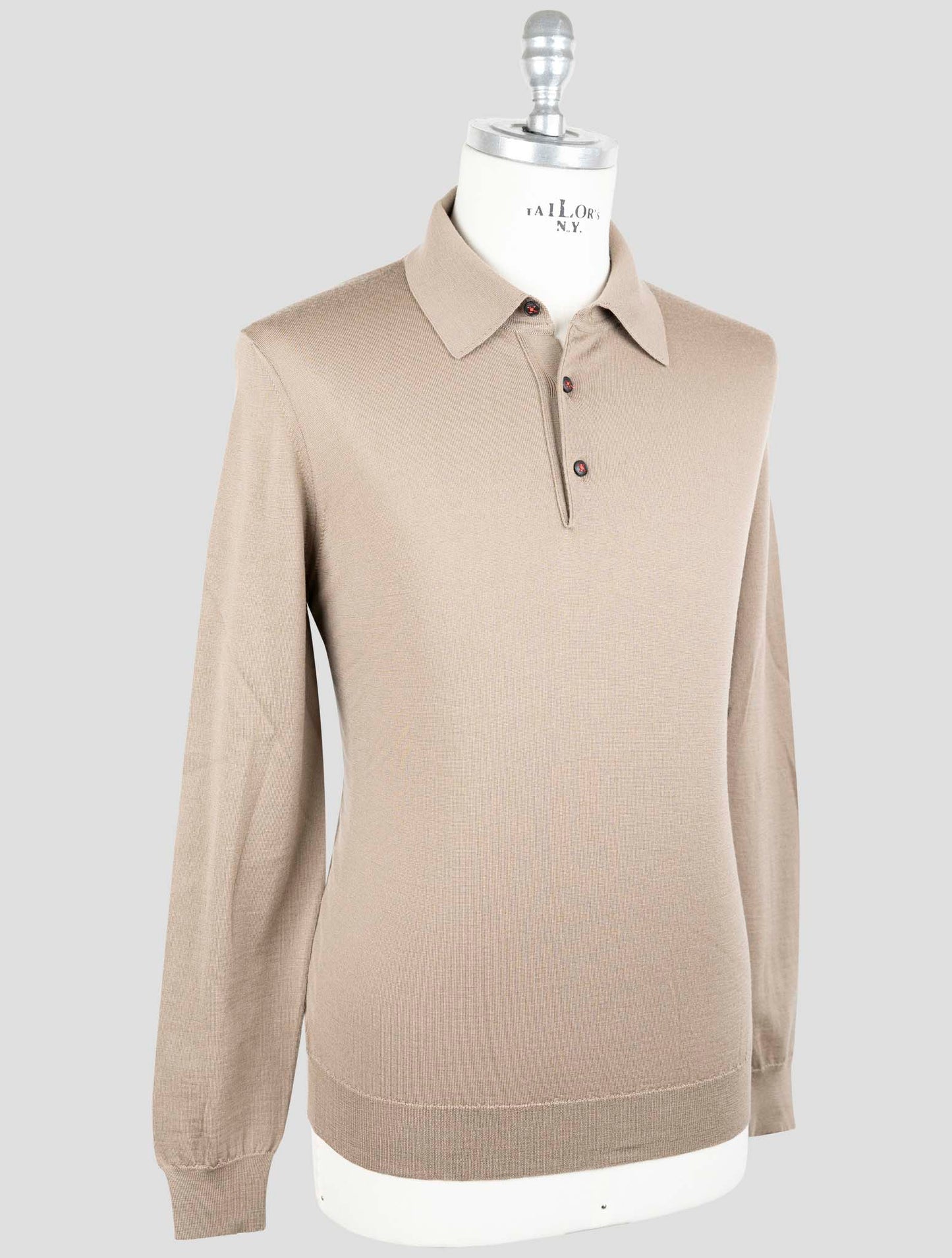 Kiton Brown Wool Sweater Polo