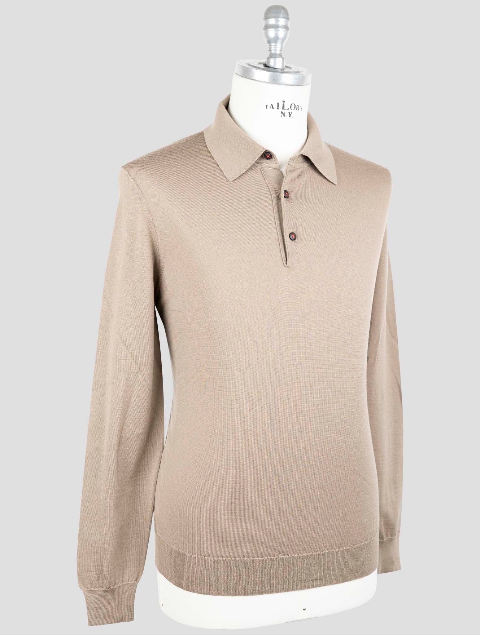 Kiton Brown Wool Sweater Polo