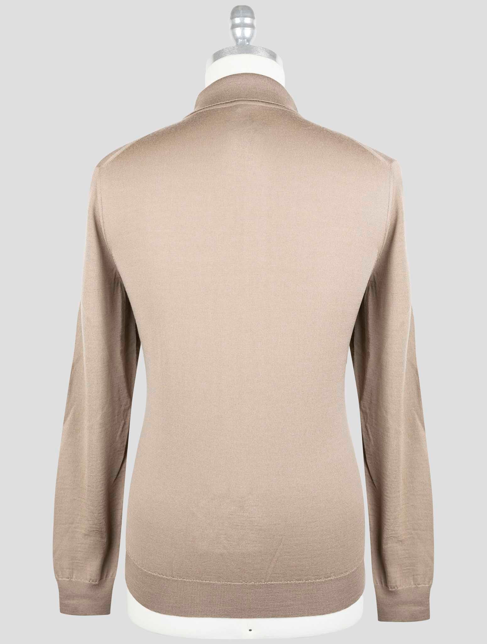 Kiton Brown Wool Sweater Polo