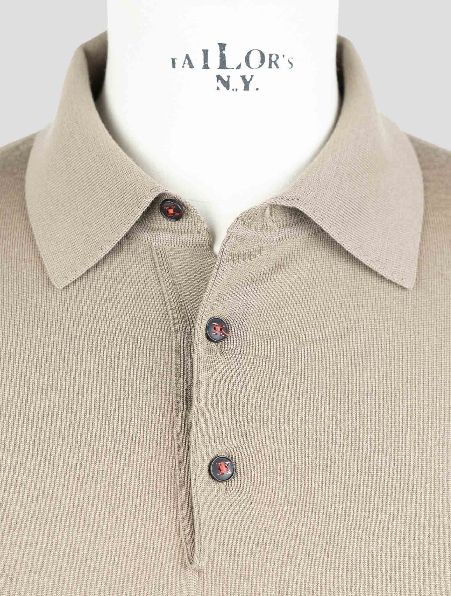 Kiton Brown Wool Sweater Polo