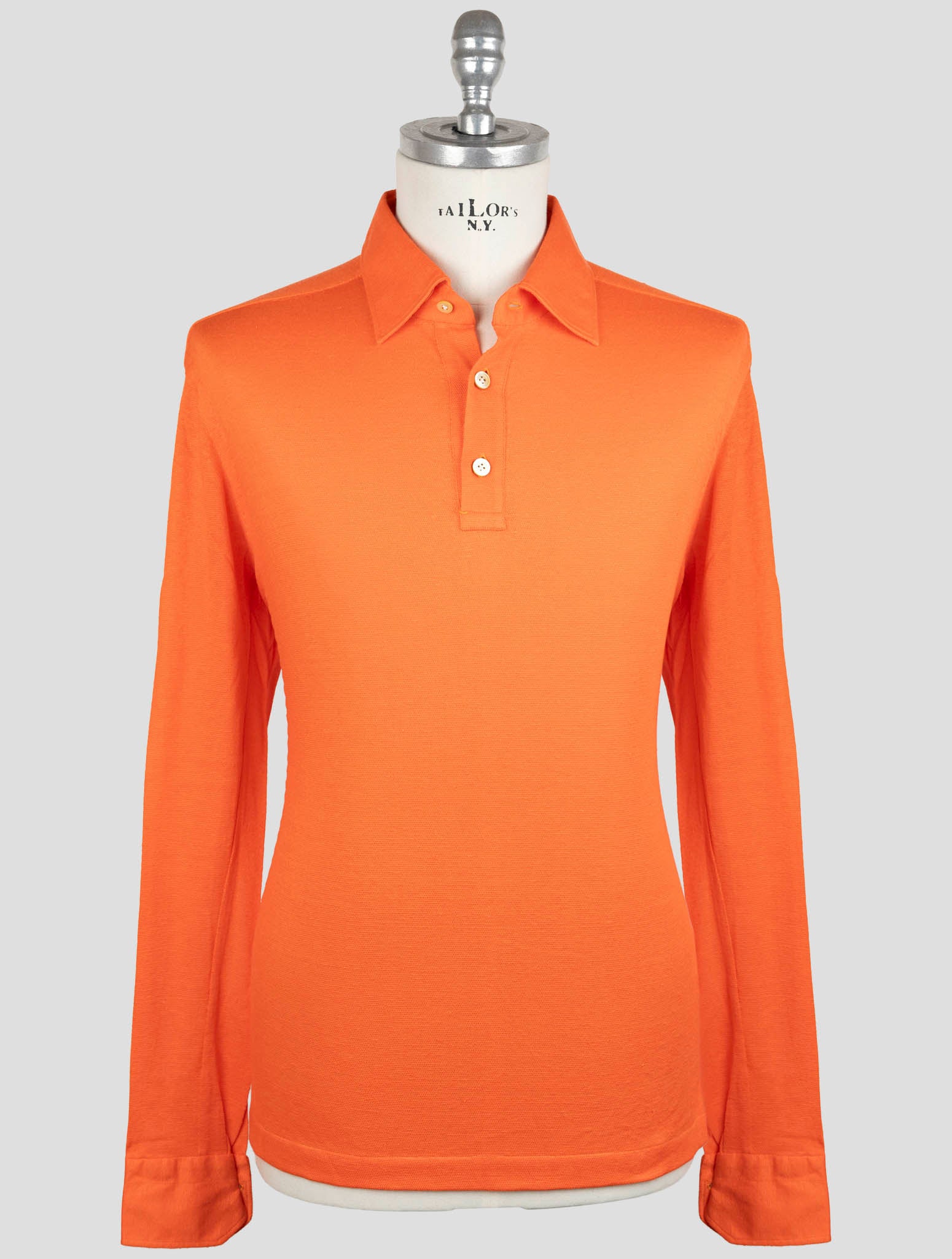 Kiton Orange Linen Cotton Sweater Polo