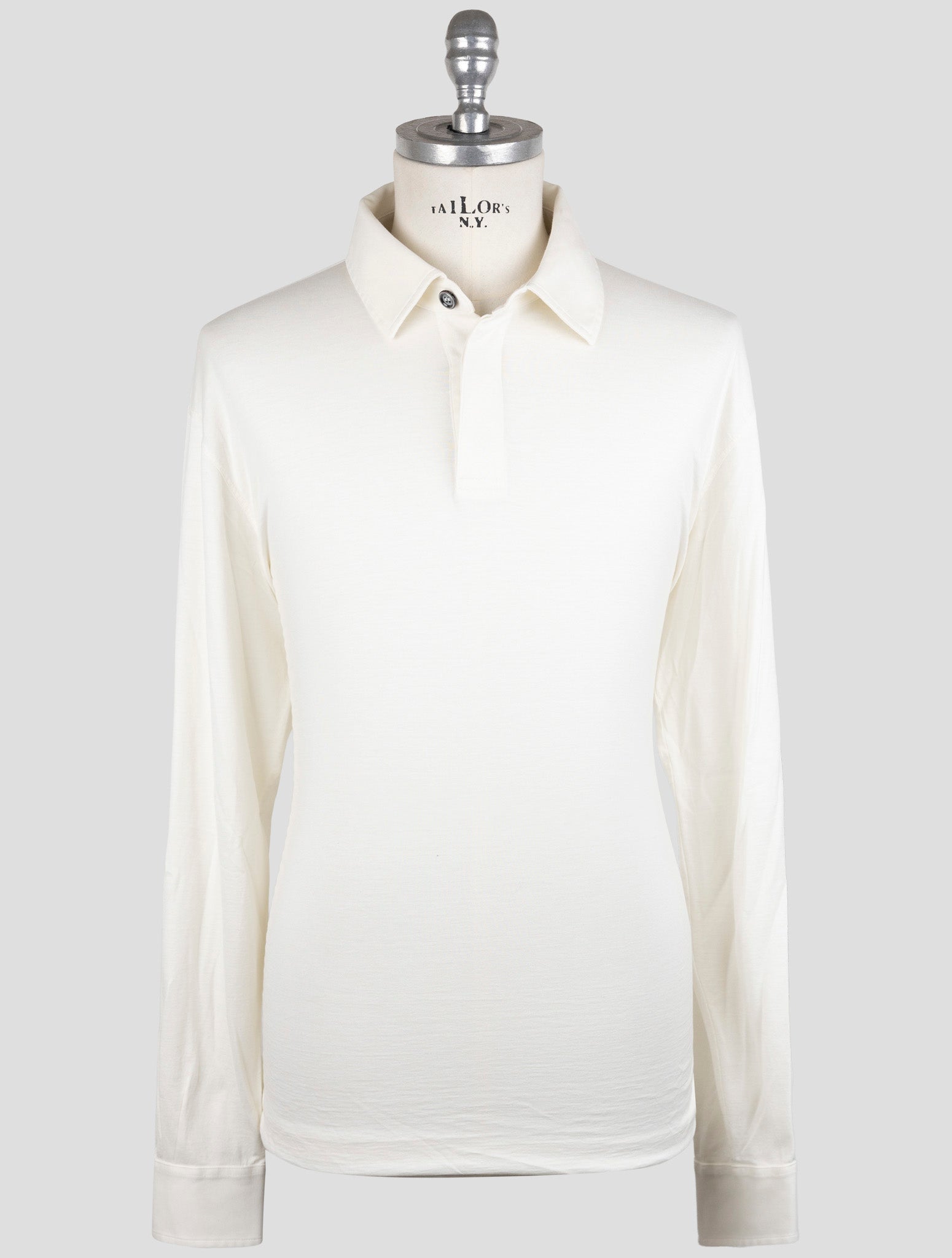 Kiton White Silk Cotton Sweater Polo