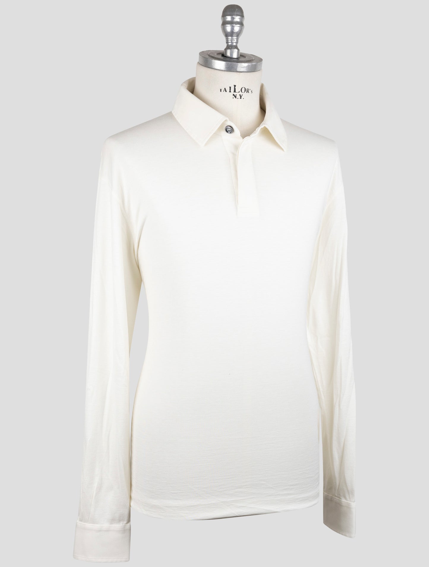Kiton White Silk Cotton Sweater Polo