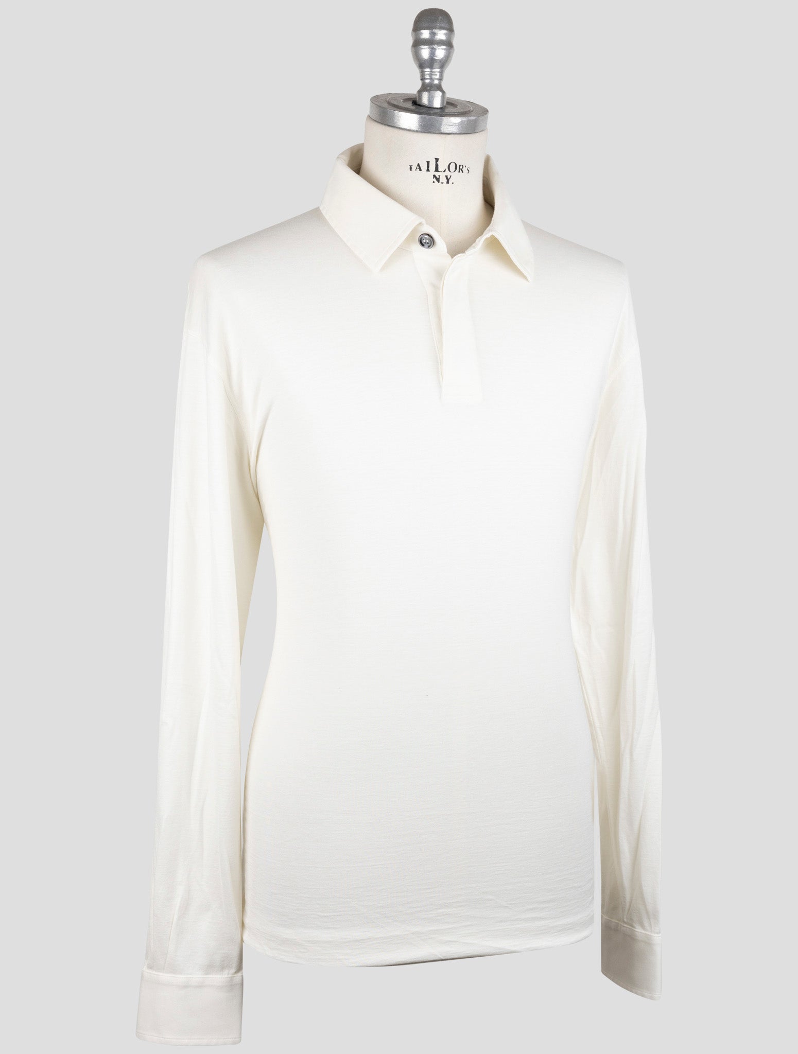 Kiton White Silk Cotton Sweater Polo