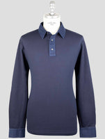 Kiton Blue Cotton Ea Sweater Polo