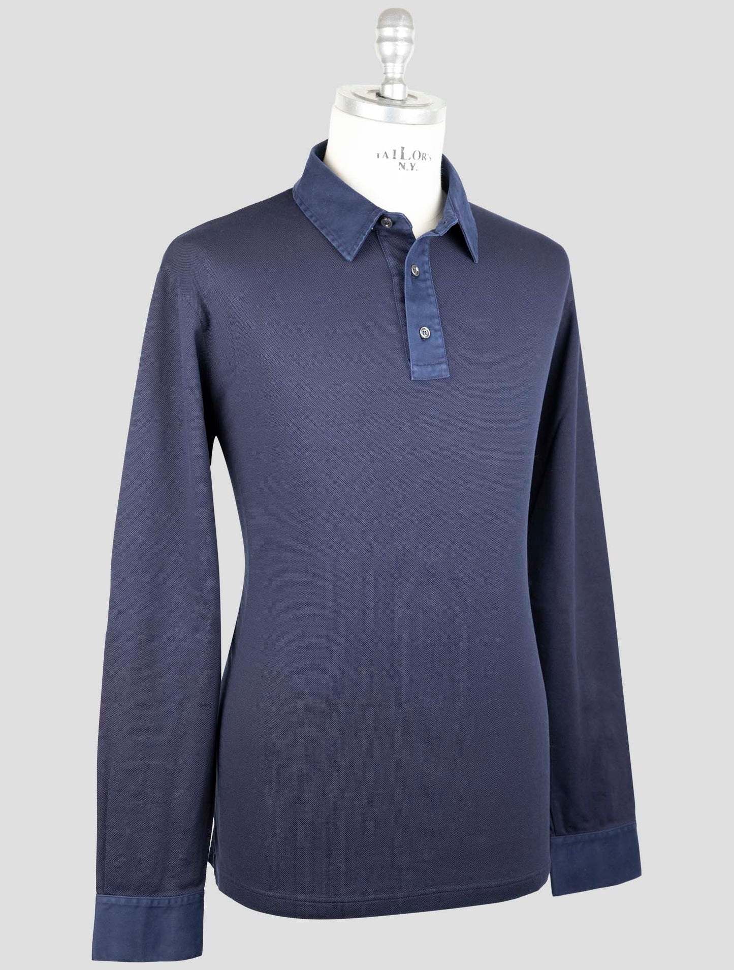 Kiton Blue Cotton Ea Sweater Polo