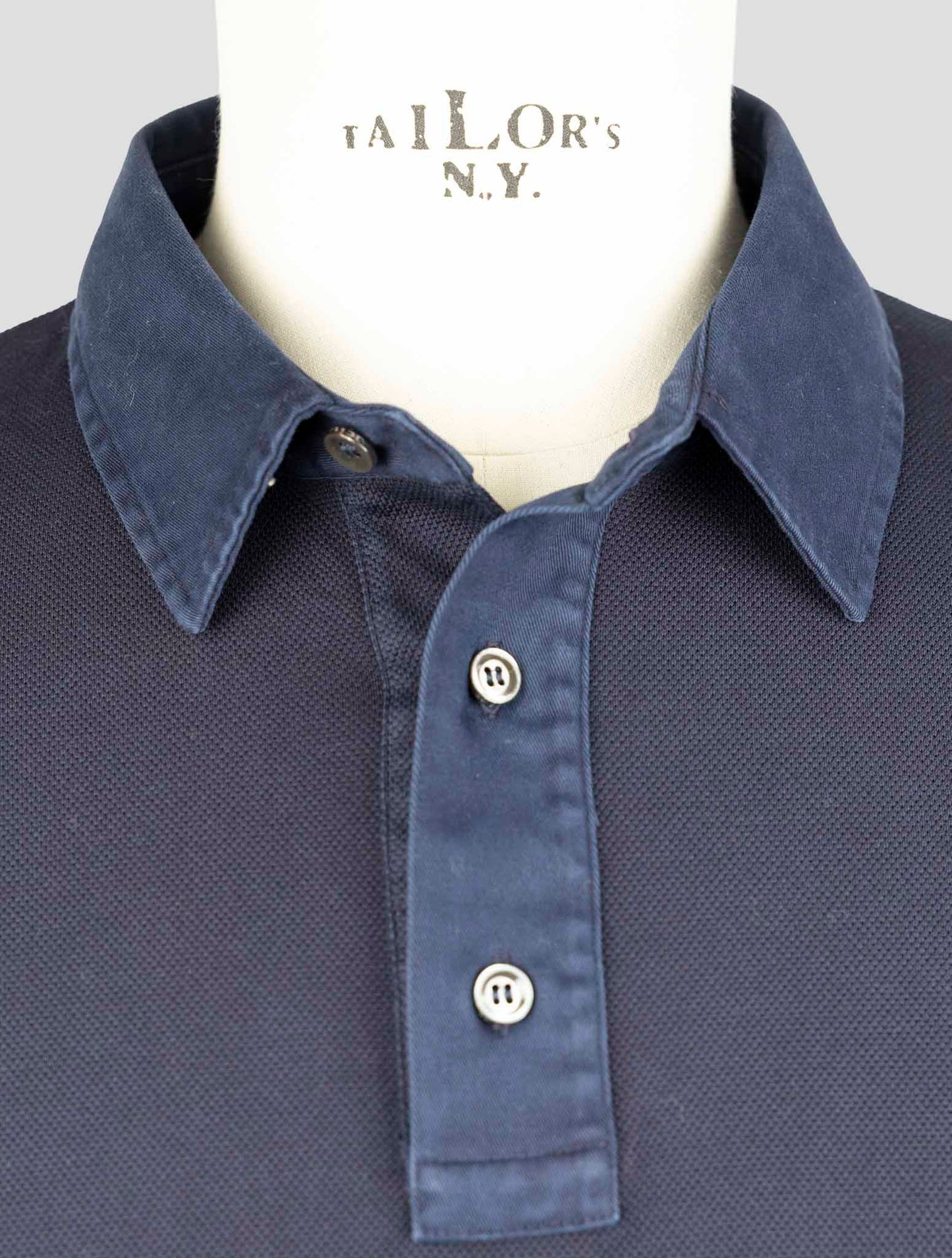 Kiton Blue Cotton Ea Sweater Polo