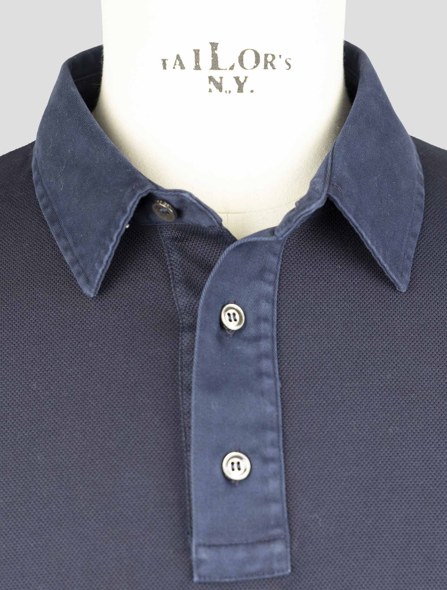 Kiton Blue Cotton Ea Sweater Polo
