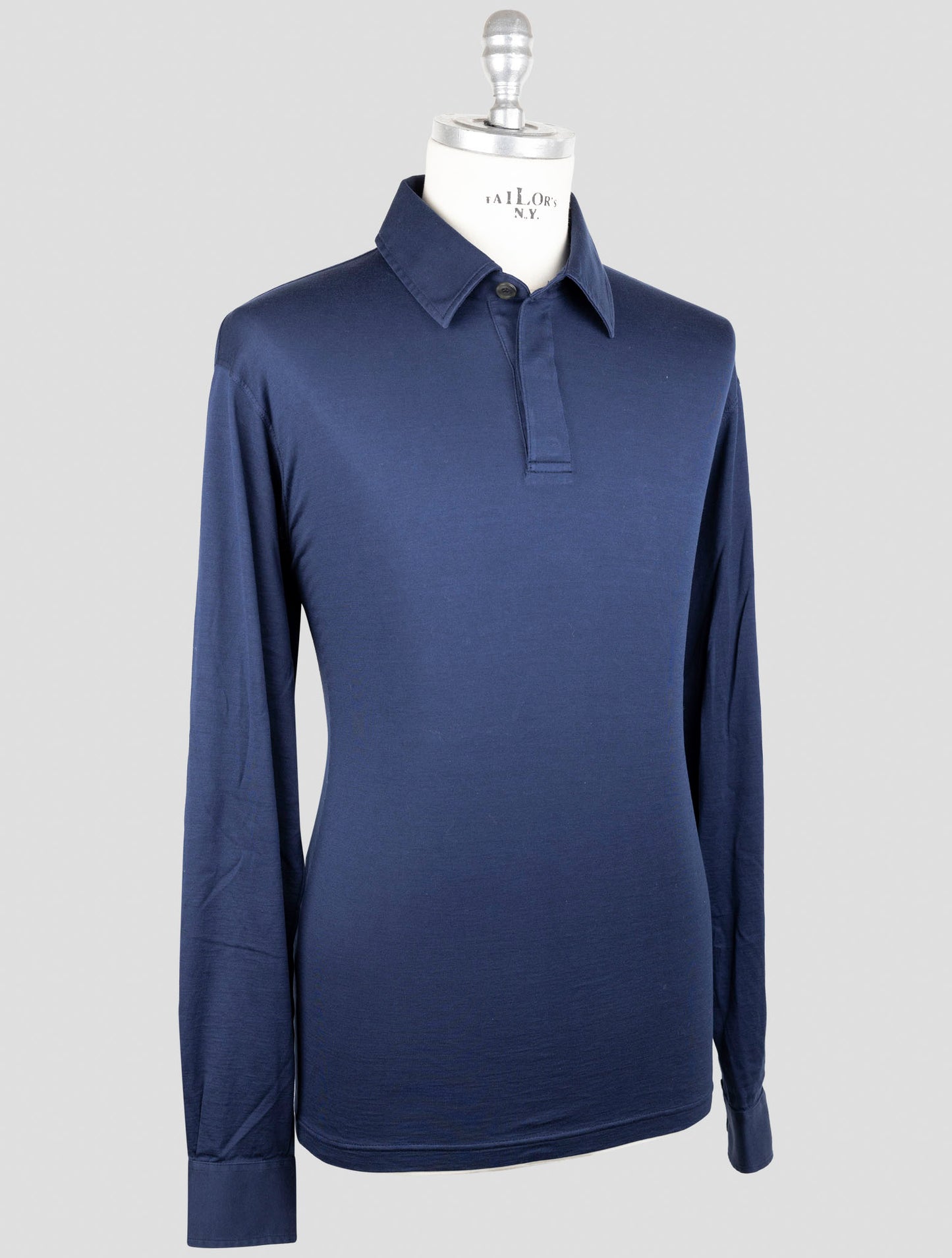 Kiton Blue Silk Cotton Sweater Polo