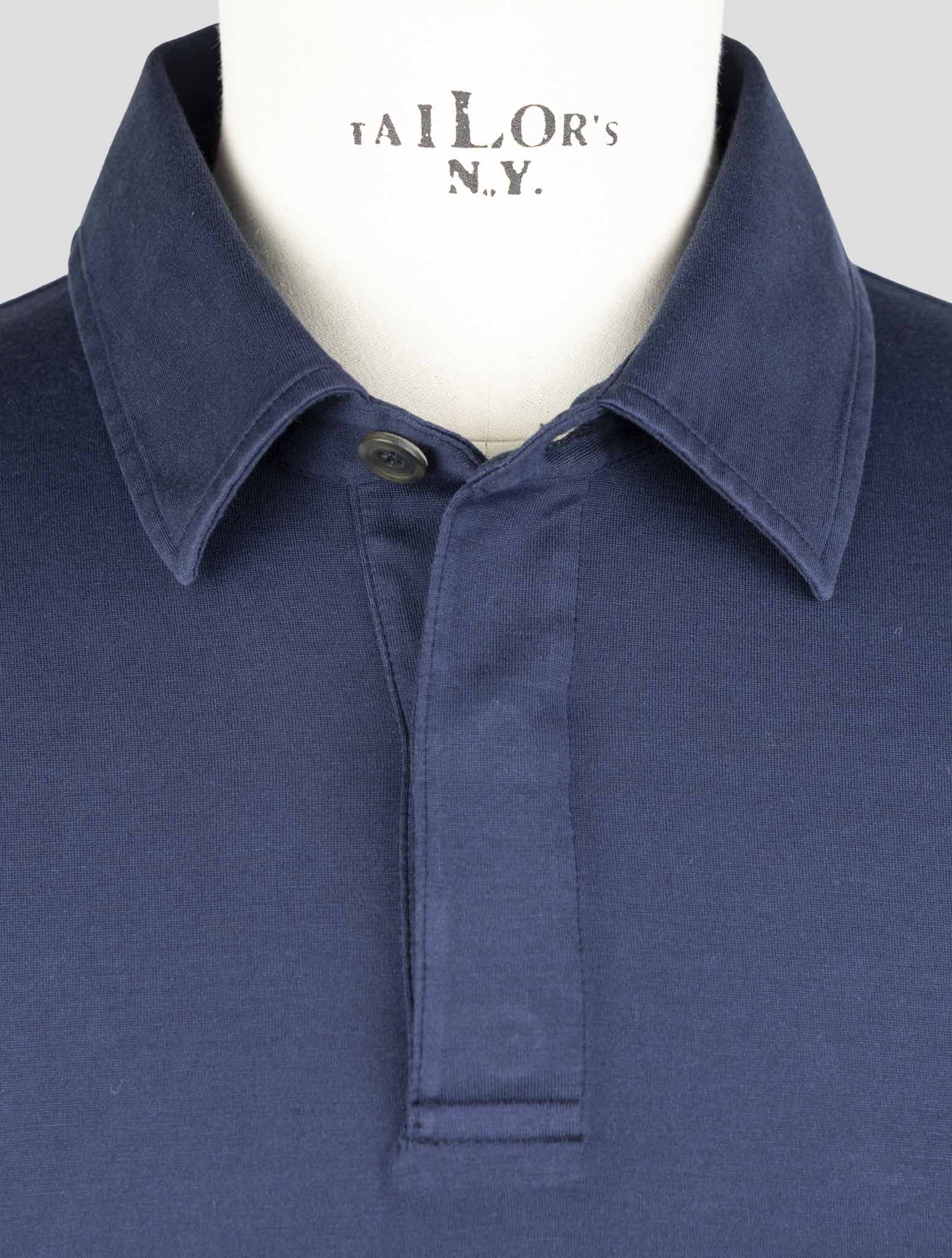 Kiton Blue Silk Cotton Sweater Polo