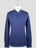 Kiton Blue Cotton Sweater Polo