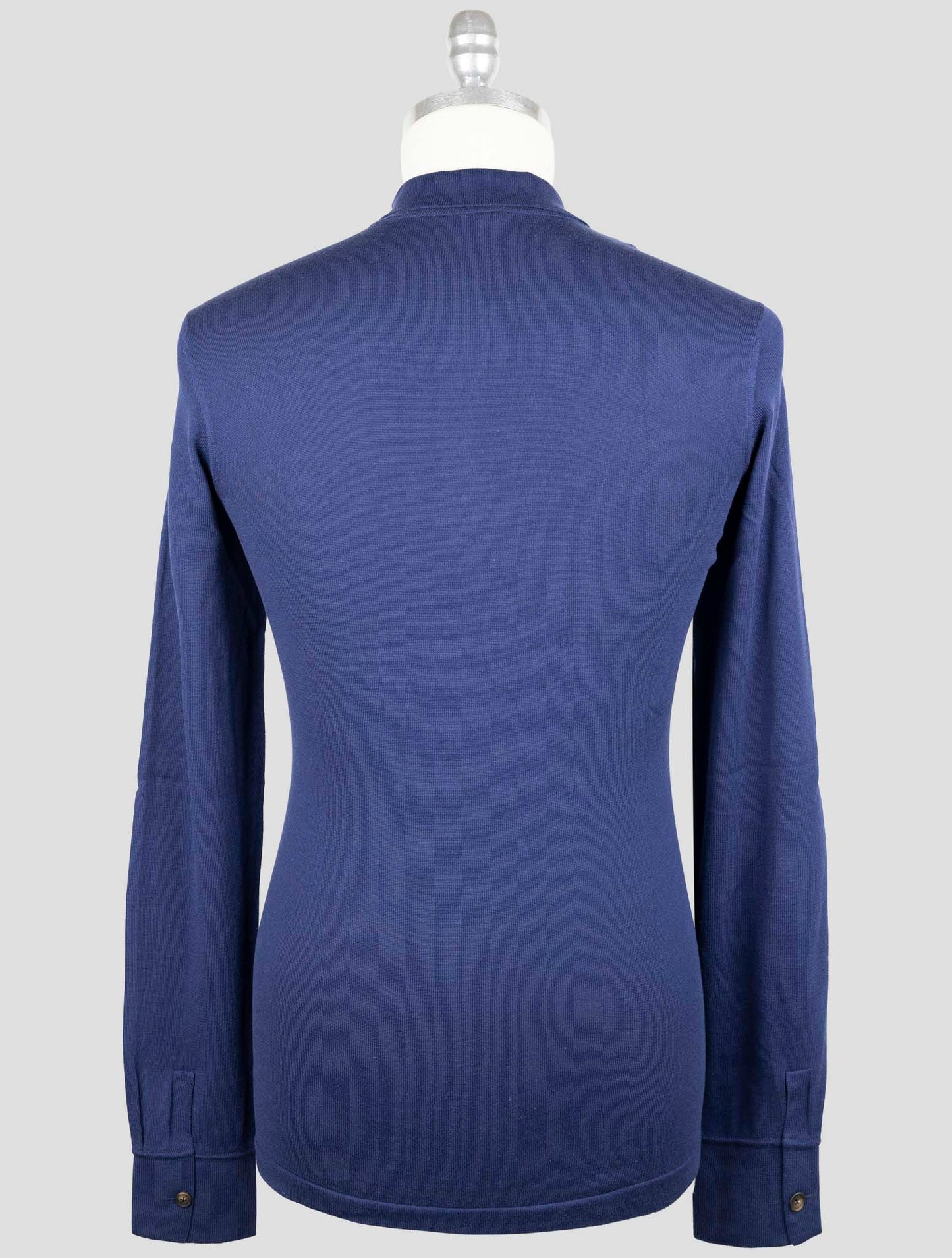 Kiton Blue Cotton Sweater Polo