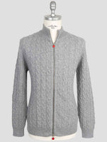 Kiton Gray Cashmere Silk Sweater Half Zip