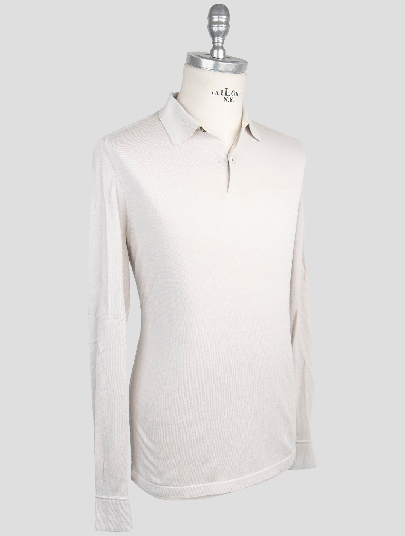 Kiton Gray Cotton Sweater Polo