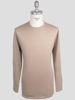 Kiton Brown Cotton Cashmere Sweater Crewneck