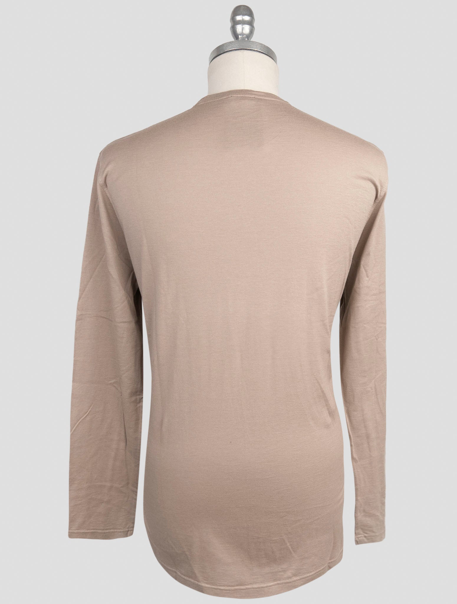 Kiton Brown Cotton Cashmere Sweater Crewneck