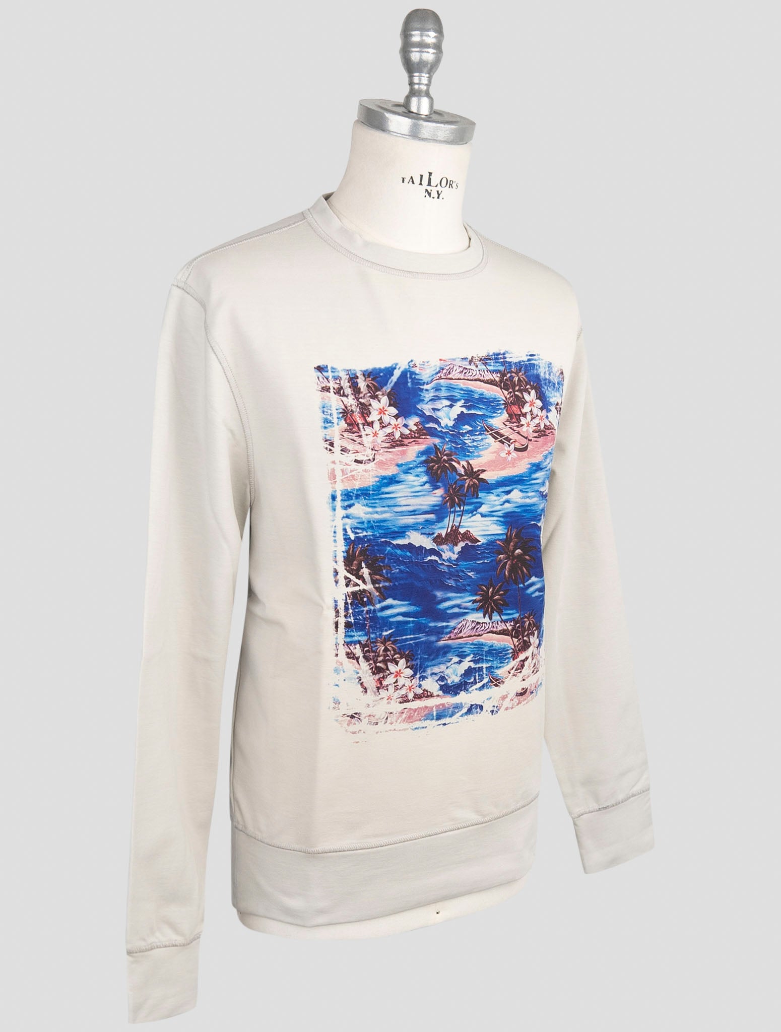 Kiton White Cotton Ea Sweater Hoodie