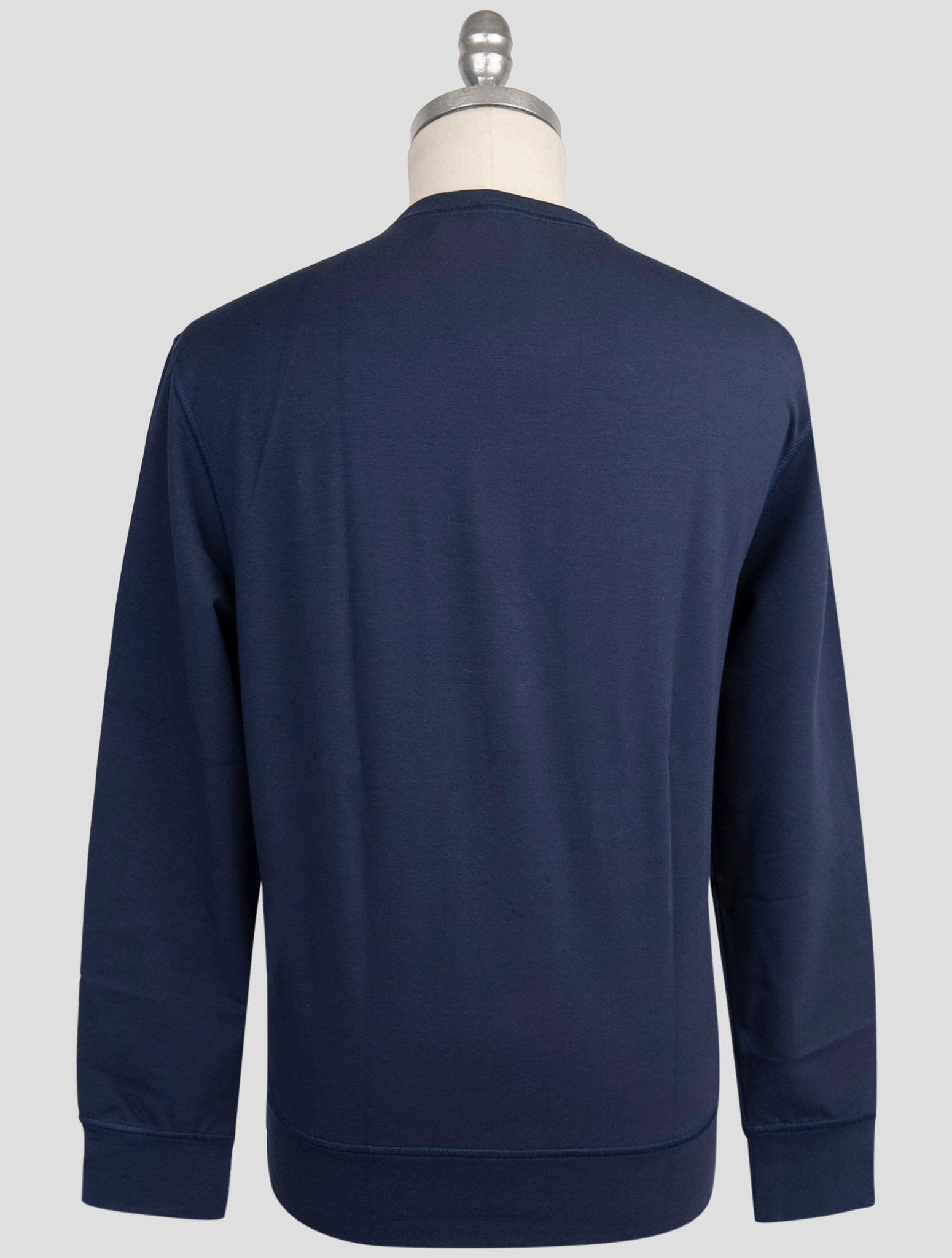 Kiton Blue Cotton Ea Sweater Hoodie