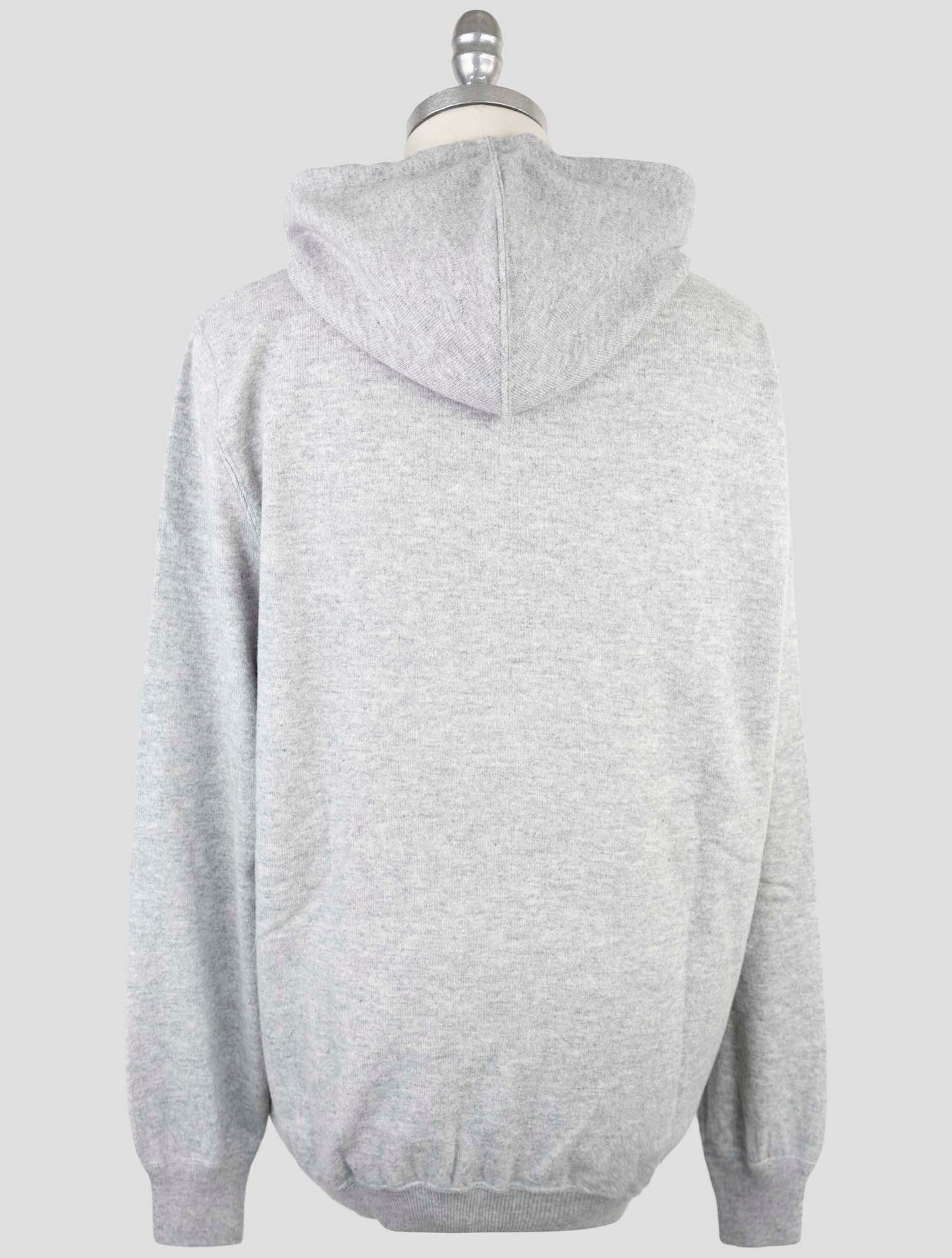 Kiton Gray Wool Sweater Full Zip Hoodie