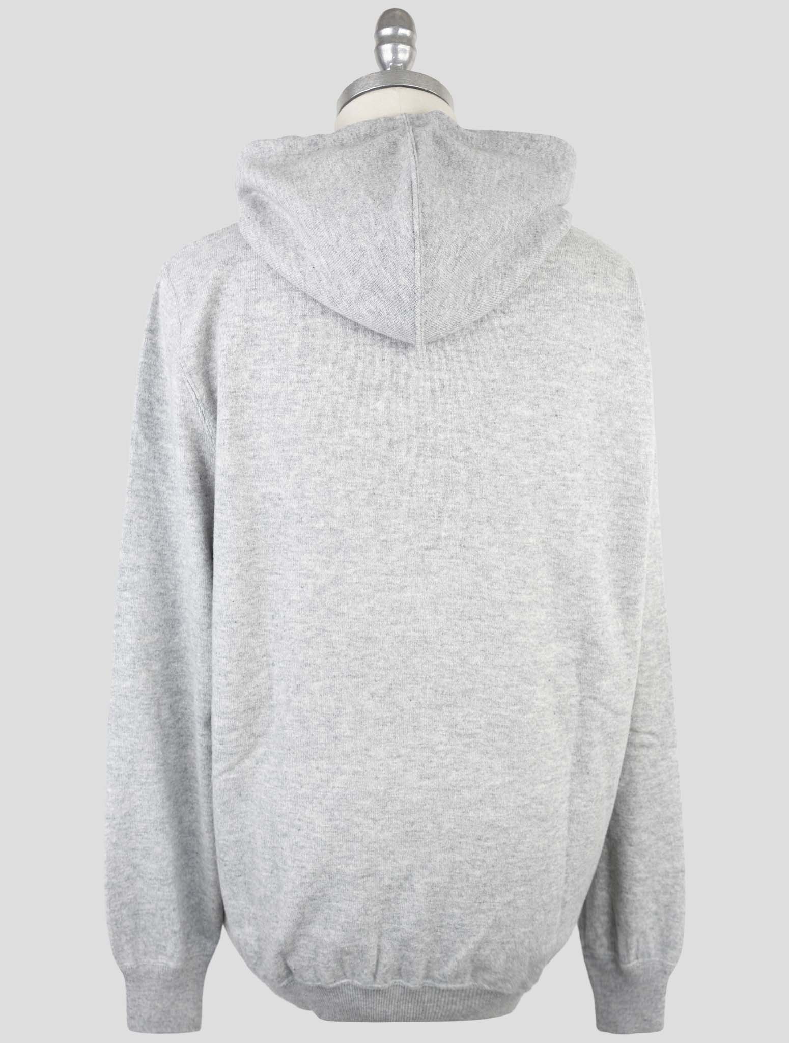 Kiton Gray Wool Sweater Full Zip Hoodie