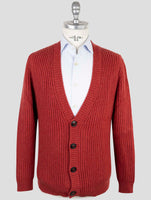 Kiton Red Cashmere Sweater Cardigan