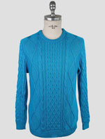 Kiton Light Blue Cotton Sweater Crewneck