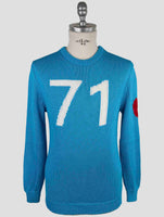 Kiton Light Blue Cotton Sweater Crewneck