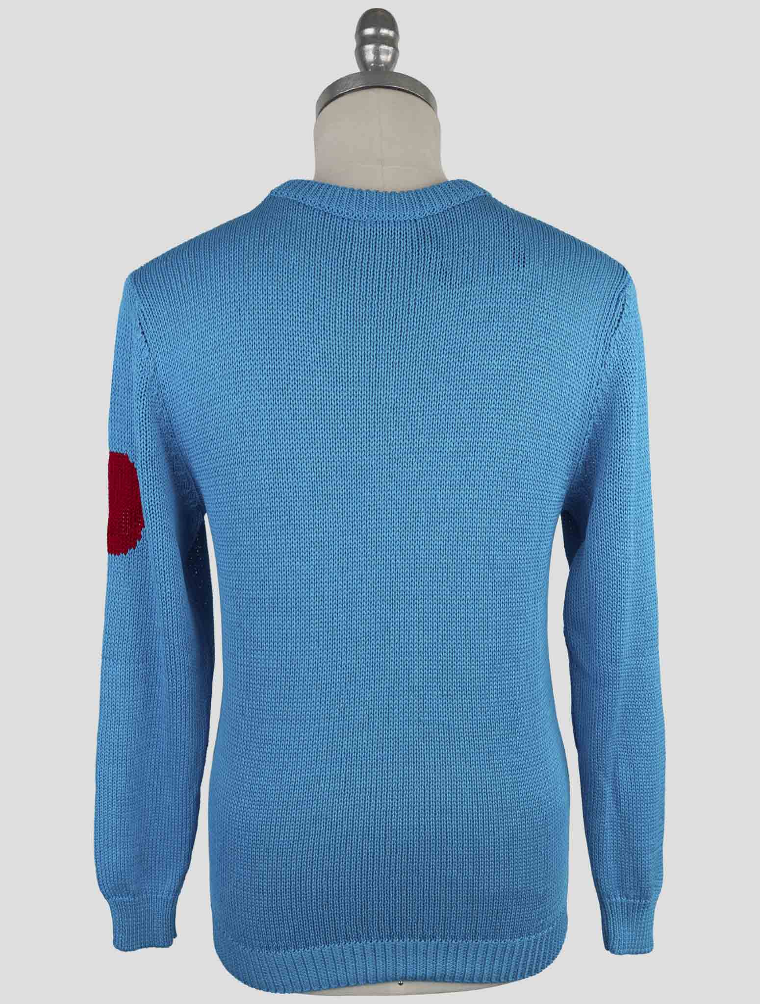 Kiton Light Blue Cotton Sweater Crewneck