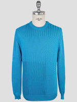 Kiton Light Blue Cotton Sweater Crewneck