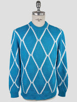 Kiton Light Blue Cotton Sweater Crewneck