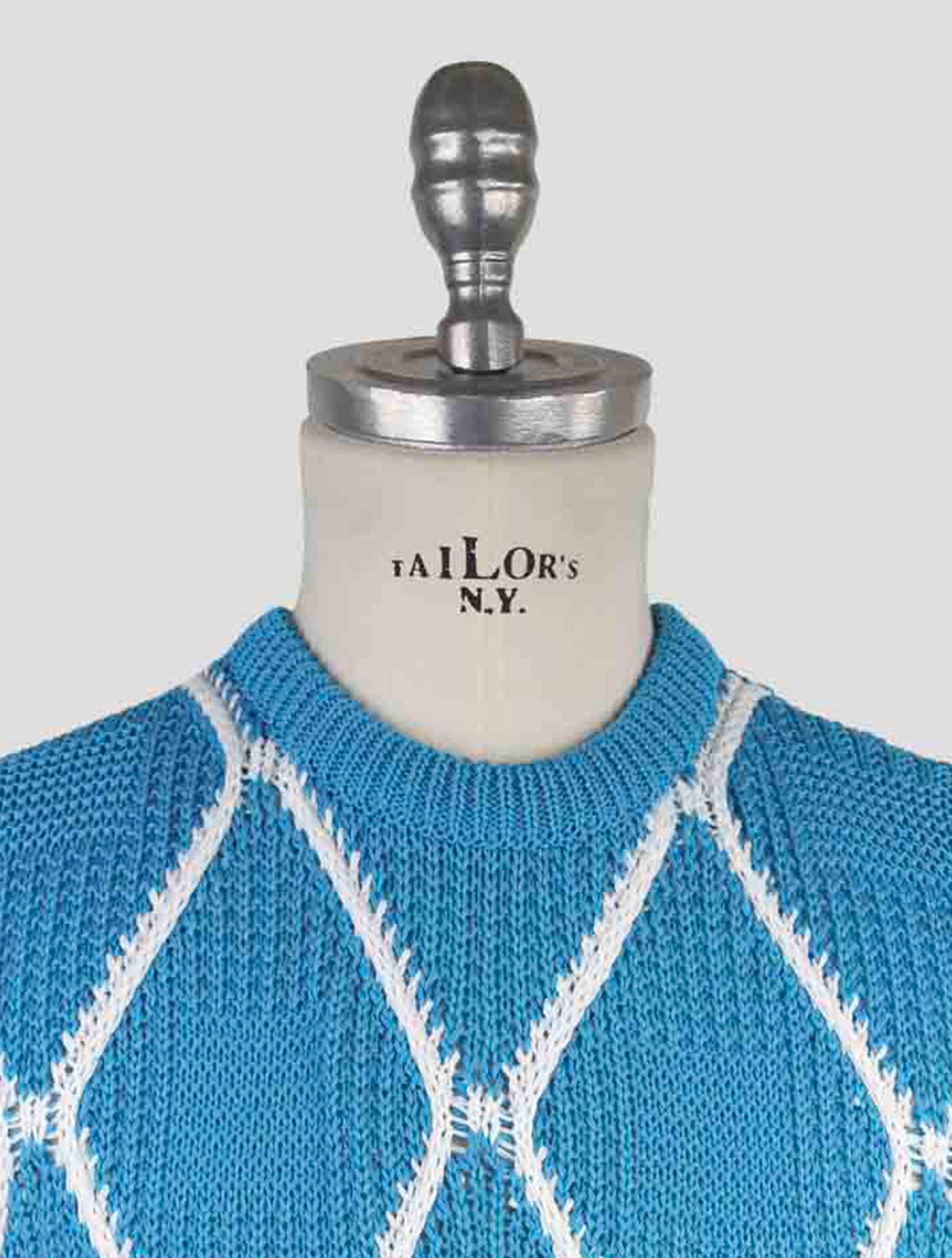 Kiton Light Blue Cotton Sweater Crewneck